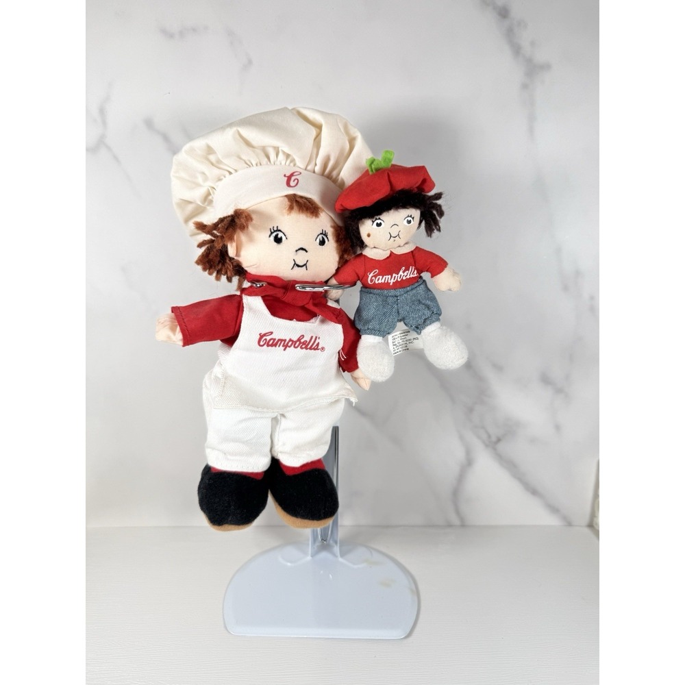 Vintage 1999 Campbell's Soup Kids 8" Plush Boy Doll w Chef outfit